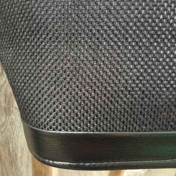 NWOT black woven handbag with beading - Picture 5 of 8